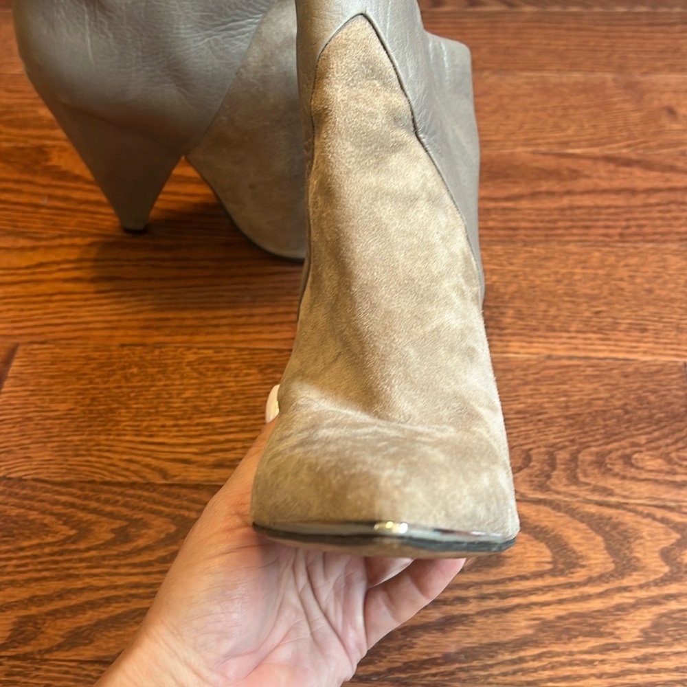 IRO Vileana Suede & Leather Boots in Grey - Picture 3 of 5